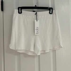 white waffle shorts